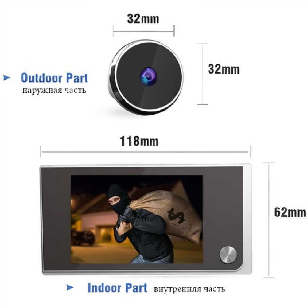 3.5 Inch LCD Digital Door View - đánh giá và giá Home Security Front Door Camera